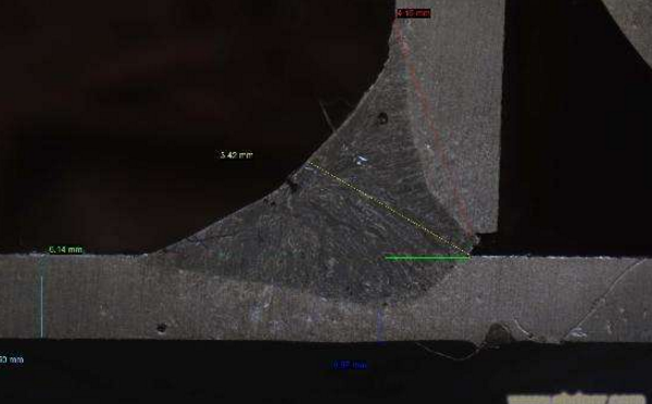 焊接熔深截面圖 焊接熔深截面圖